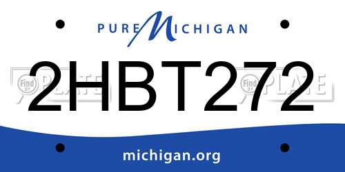 2HBT272 Michigan License Plate
