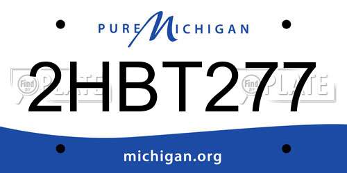 2HBT277 Michigan License Plate