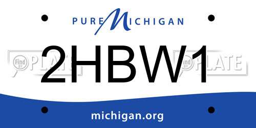 2HBW1 Michigan License Plate