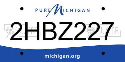 2HBZ227 Michigan License Plate