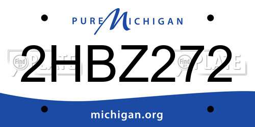 2HBZ272 Michigan License Plate