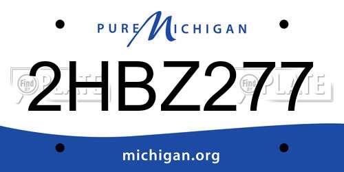 2HBZ277 Michigan License Plate