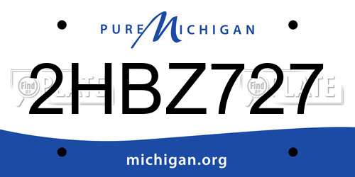 2HBZ727 Michigan License Plate