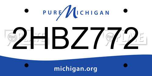2HBZ772 Michigan License Plate