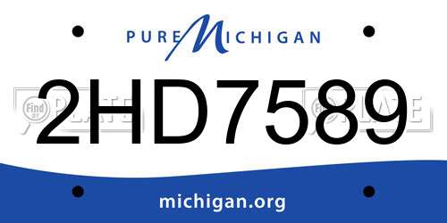 2HD7589 Michigan License Plate
