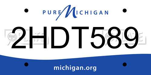 2HDT589 Michigan License Plate