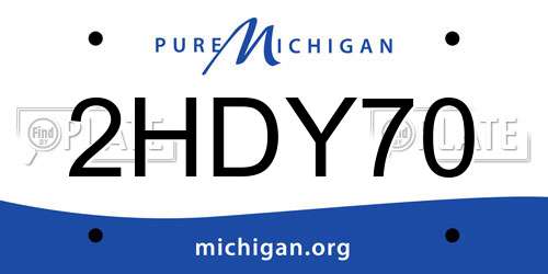 2HDY70 Michigan License Plate