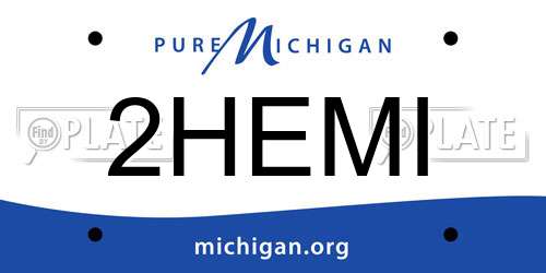 2HEMI Michigan License Plate