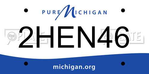 2HEN46 Michigan License Plate
