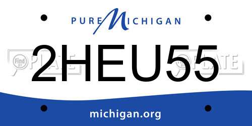 2HEU55 Michigan License Plate
