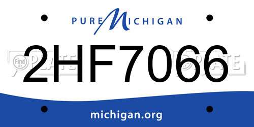 2HF7066 Michigan License Plate