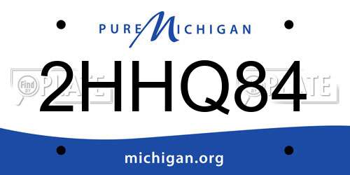 2HHQ84 Michigan License Plate