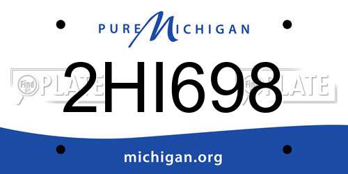 2HI698 Michigan License Plate