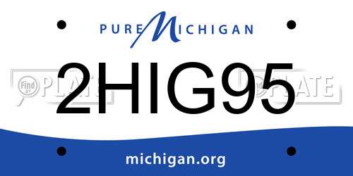2HIG95 Michigan License Plate