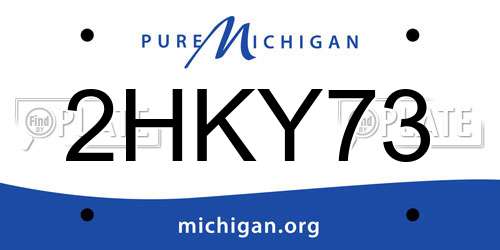2HKY73 Michigan License Plate