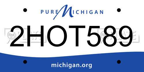 2HOT589 Michigan License Plate