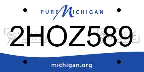 2HOZ589 Michigan License Plate