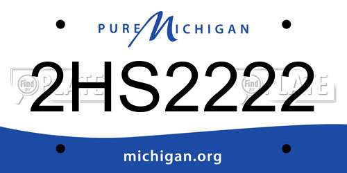 2HS2222 Michigan License Plate