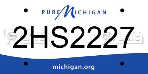 2HS2227 Michigan License Plate