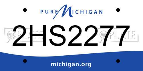 2HS2277 Michigan License Plate