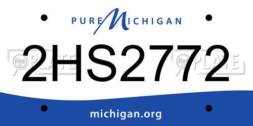2HS2772 Michigan License Plate
