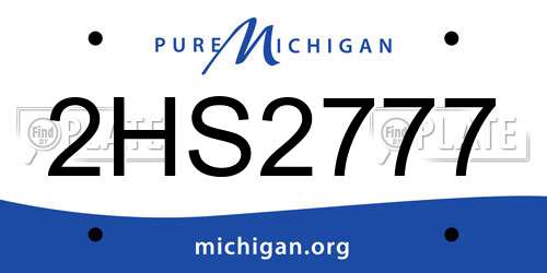 2HS2777 Michigan License Plate