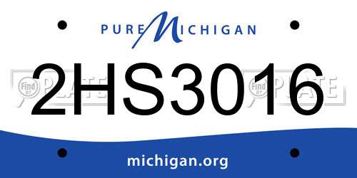 2HS3016 Michigan License Plate