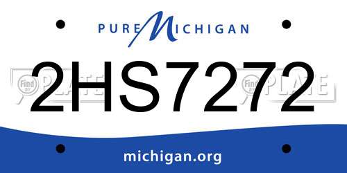 2HS7272 Michigan License Plate