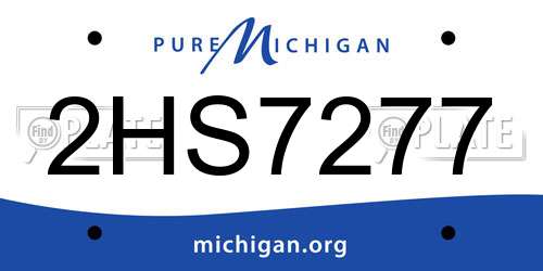 2HS7277 Michigan License Plate