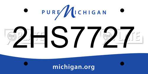 2HS7727 Michigan License Plate