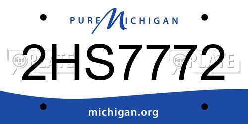 2HS7772 Michigan License Plate