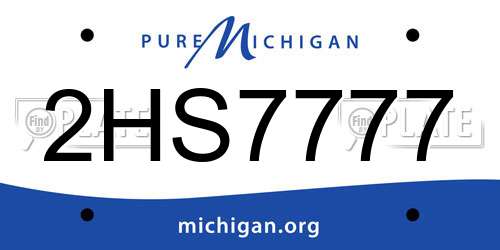 2HS7777 Michigan License Plate