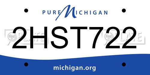 2HST722 Michigan License Plate
