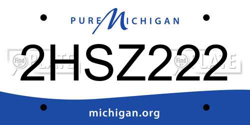 2HSZ222 Michigan License Plate