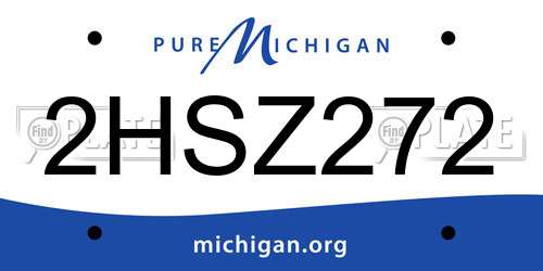 2HSZ272 Michigan License Plate