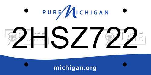 2HSZ722 Michigan License Plate