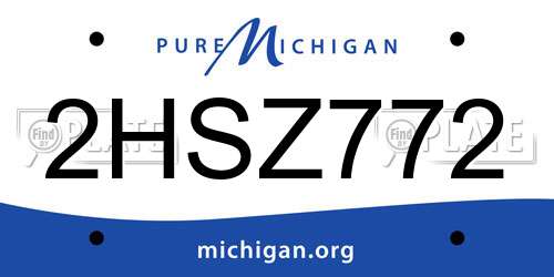 2HSZ772 Michigan License Plate