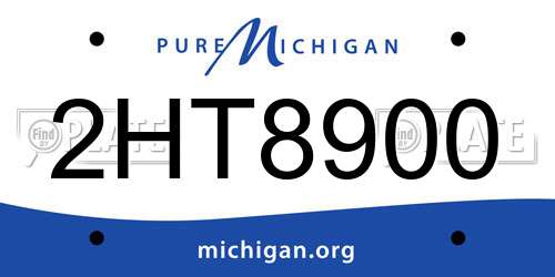 2HT8900 Michigan License Plate