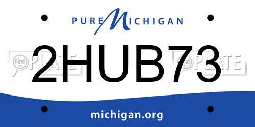 2HUB73 Michigan License Plate