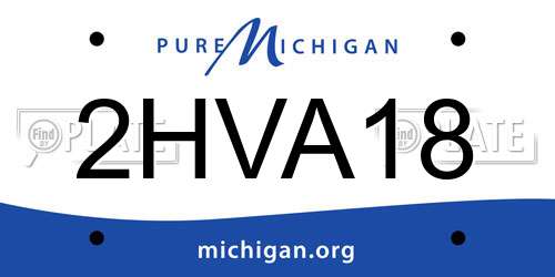 2HVA18 Michigan License Plate