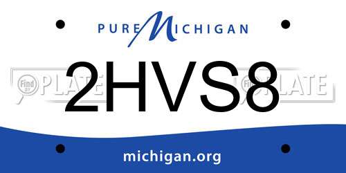 2HVS8 Michigan License Plate