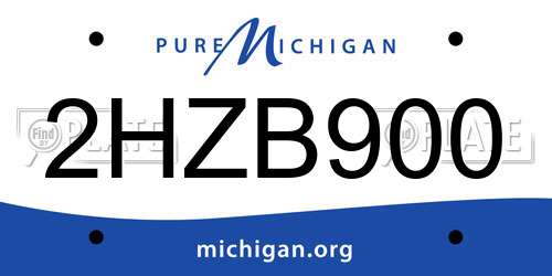 2HZB900 Michigan License Plate
