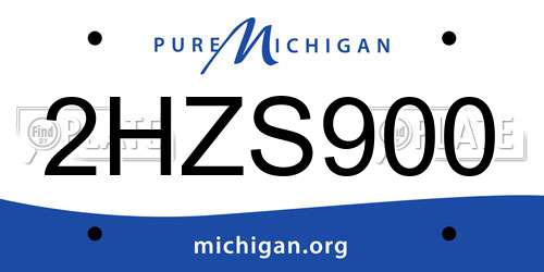 2HZS900 Michigan License Plate