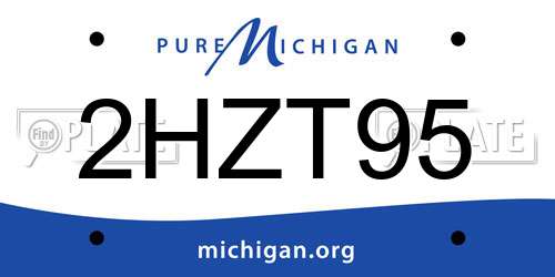 2HZT95 Michigan License Plate