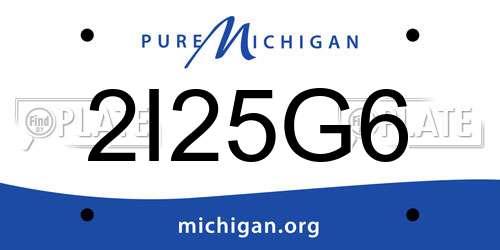 2I25G6 Michigan License Plate