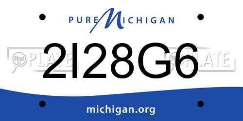 2I28G6 Michigan License Plate