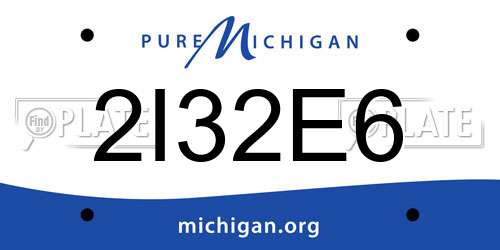 2I32E6 Michigan License Plate