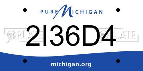 2I36D4 Michigan License Plate