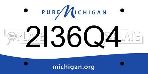 2I36Q4 Michigan License Plate