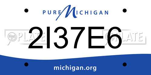 2I37E6 Michigan License Plate